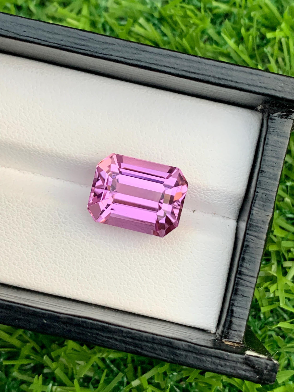Vivid Pink Kunzite Gemstone: 13.80 Carat Emerald Cut, Afghanistan