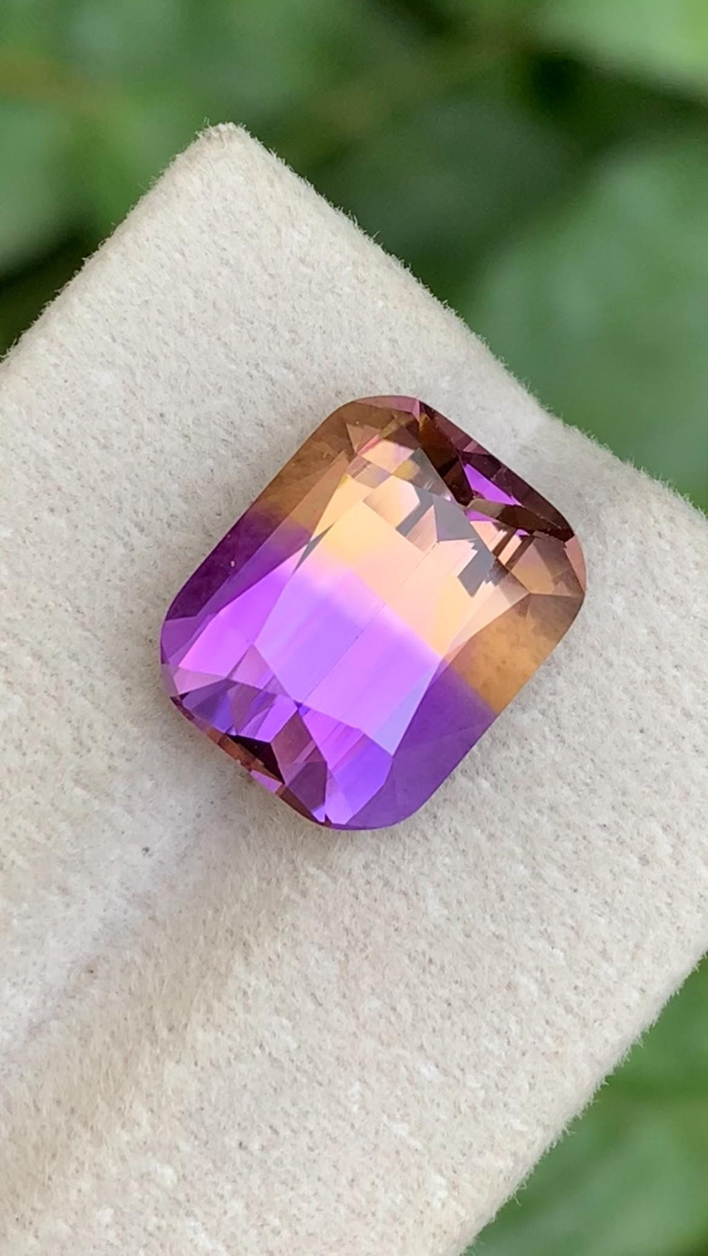 Bi Color Ametrine 8.00ct Cushion Cut Gemstone from Brazil – Purple and Golden Blend
