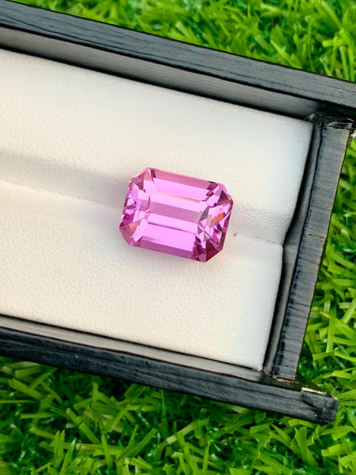 Vivid Pink Kunzite Gemstone: 13.80 Carat Emerald Cut, Afghanistan