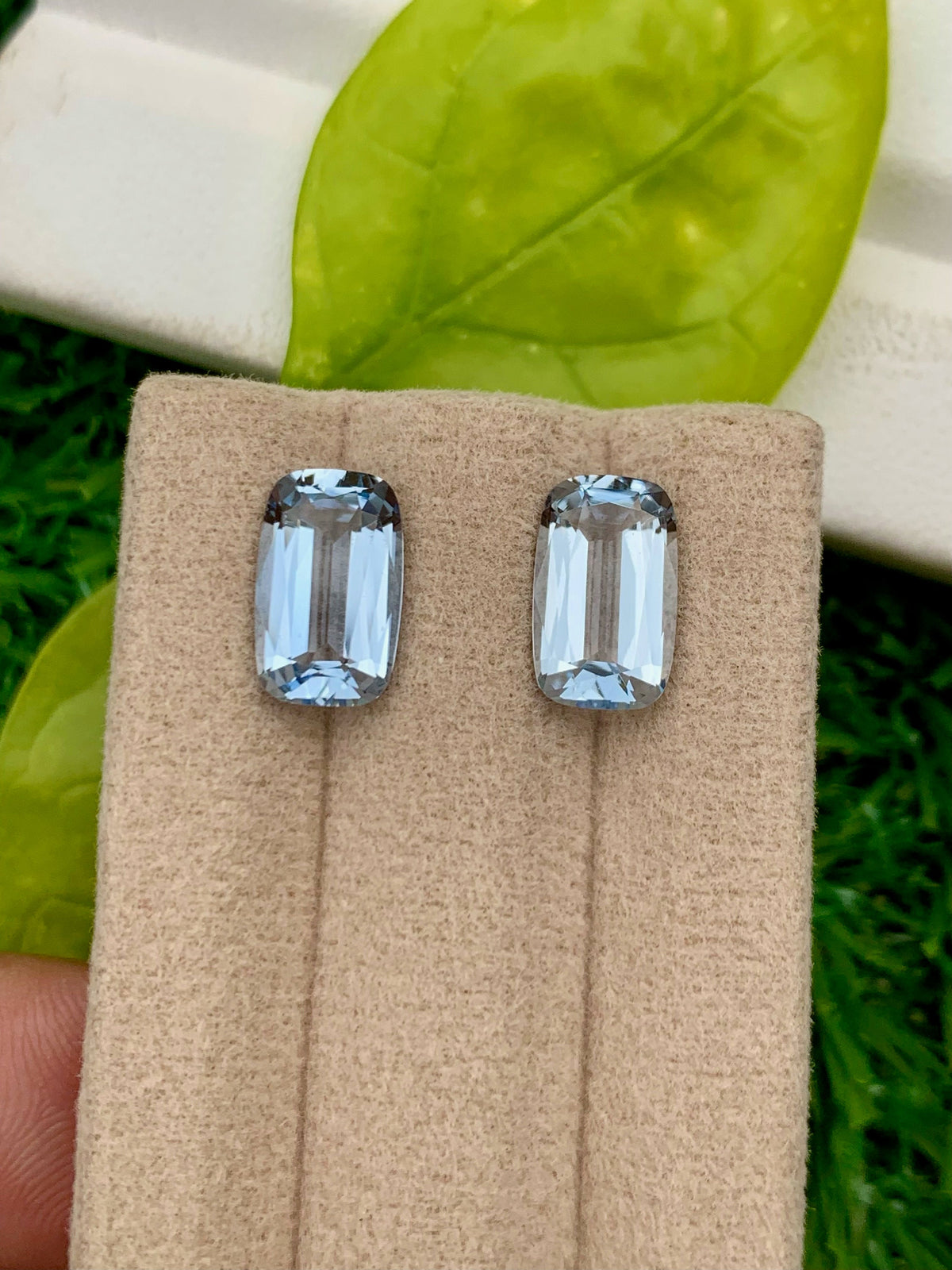 Santa Maria Blue Aquamarine Gemstone Pair: Cushion Cut, March Birthstone, 4.10 CT