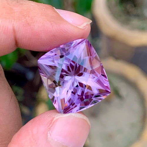 Amethyst 28.90ct Fancy Cut from Brazil – Rich Purple Collector’s Gemstone