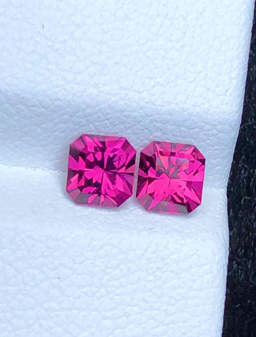 Malaya Garnet 1.30ct Pair Octagonal Radiant Cut Purple Pink Precision Matched Loose Gemstones