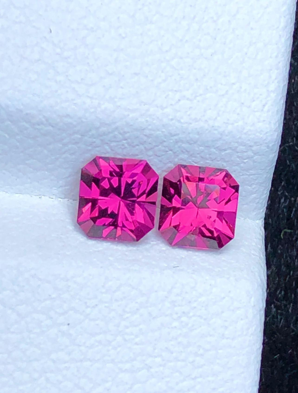 Malaya Garnet 1.30ct Pair Octagonal Radiant Cut Purple Pink Precision Matched Loose Gemstones