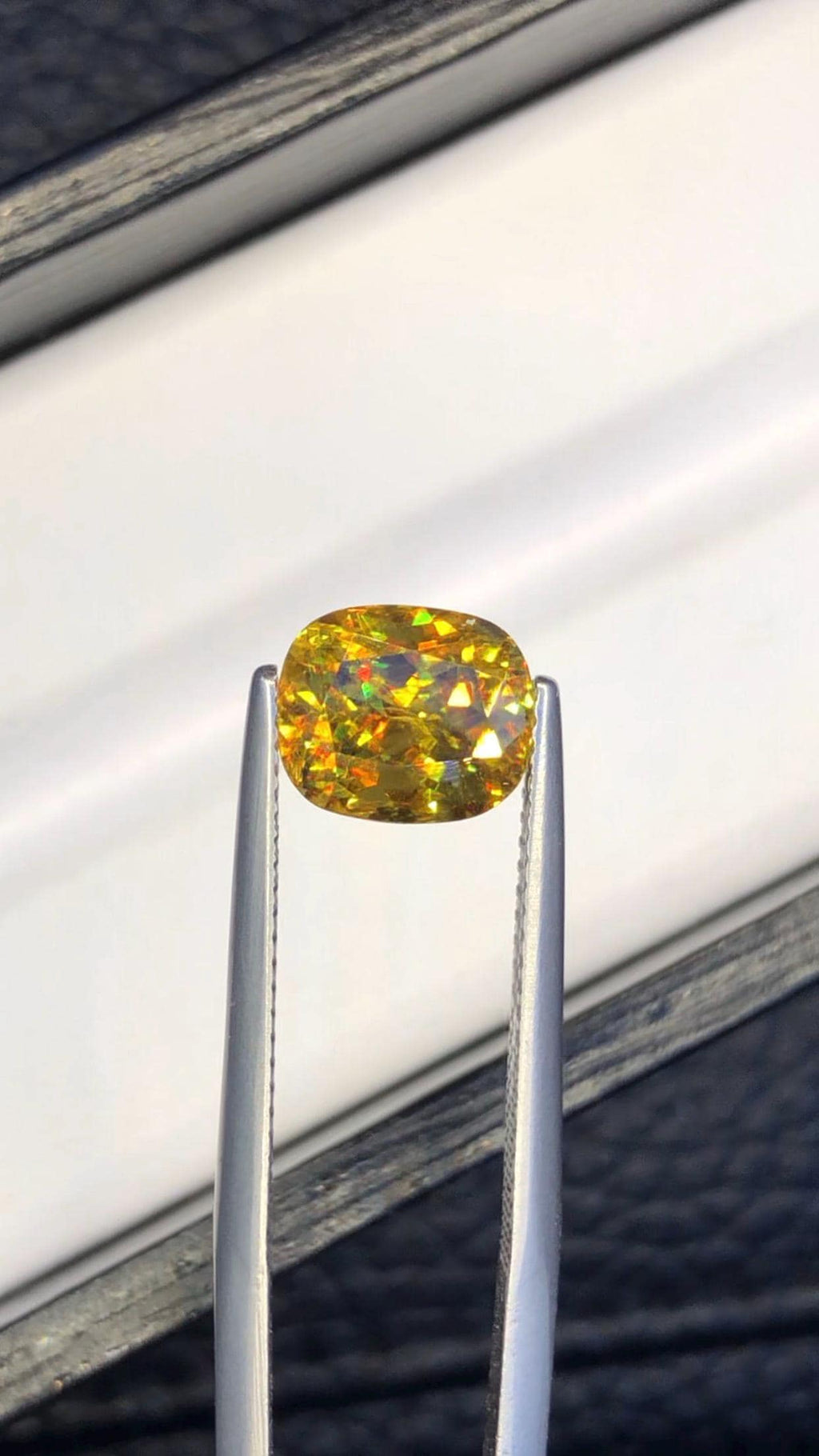 Green Sphene Gemstone: 2.90 CT Cushion Cut Jewelry Stone