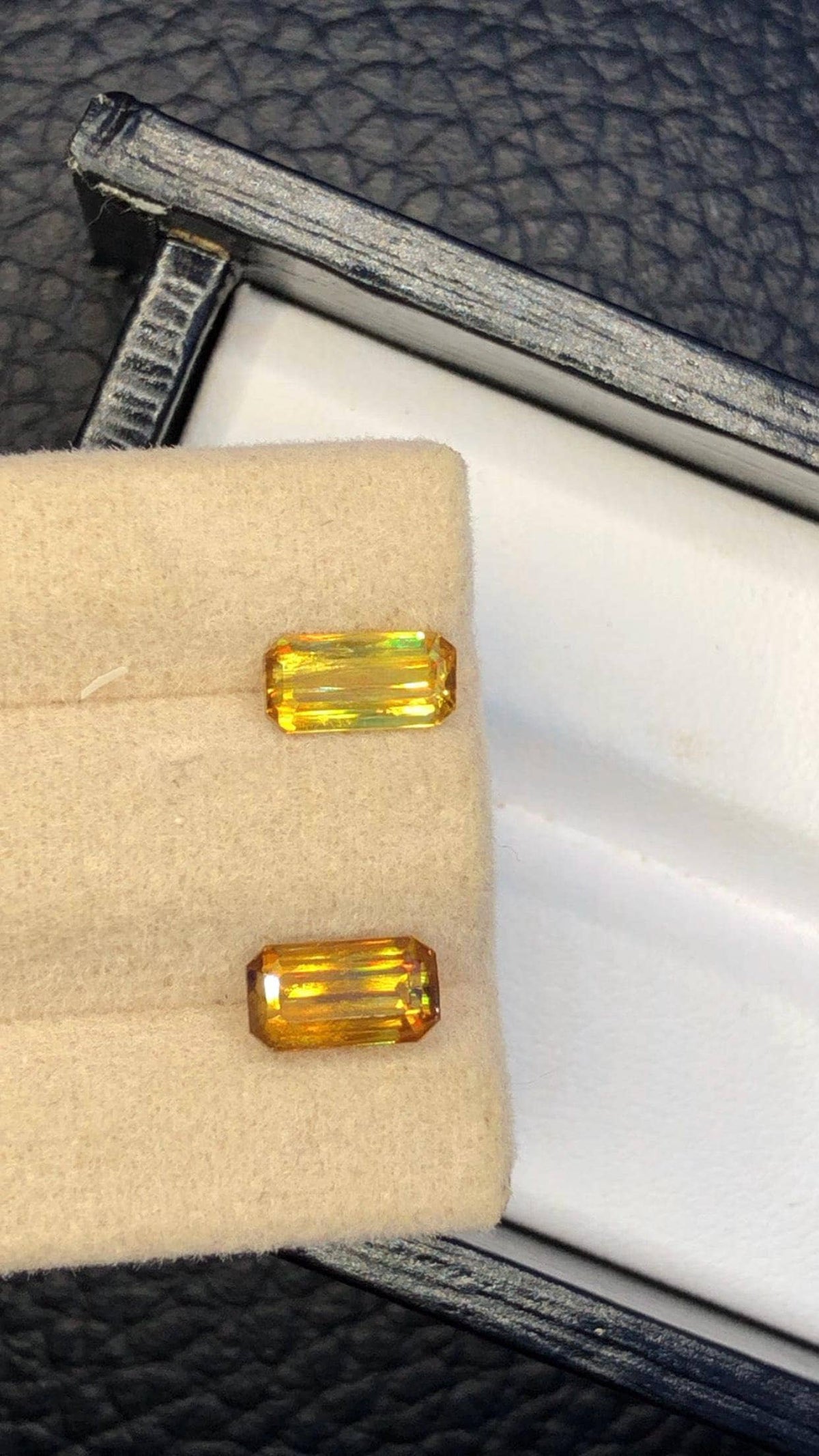 Natural Sphene Gemstone Pair: Emerald Cut, 2.00 CT, August Birthstone