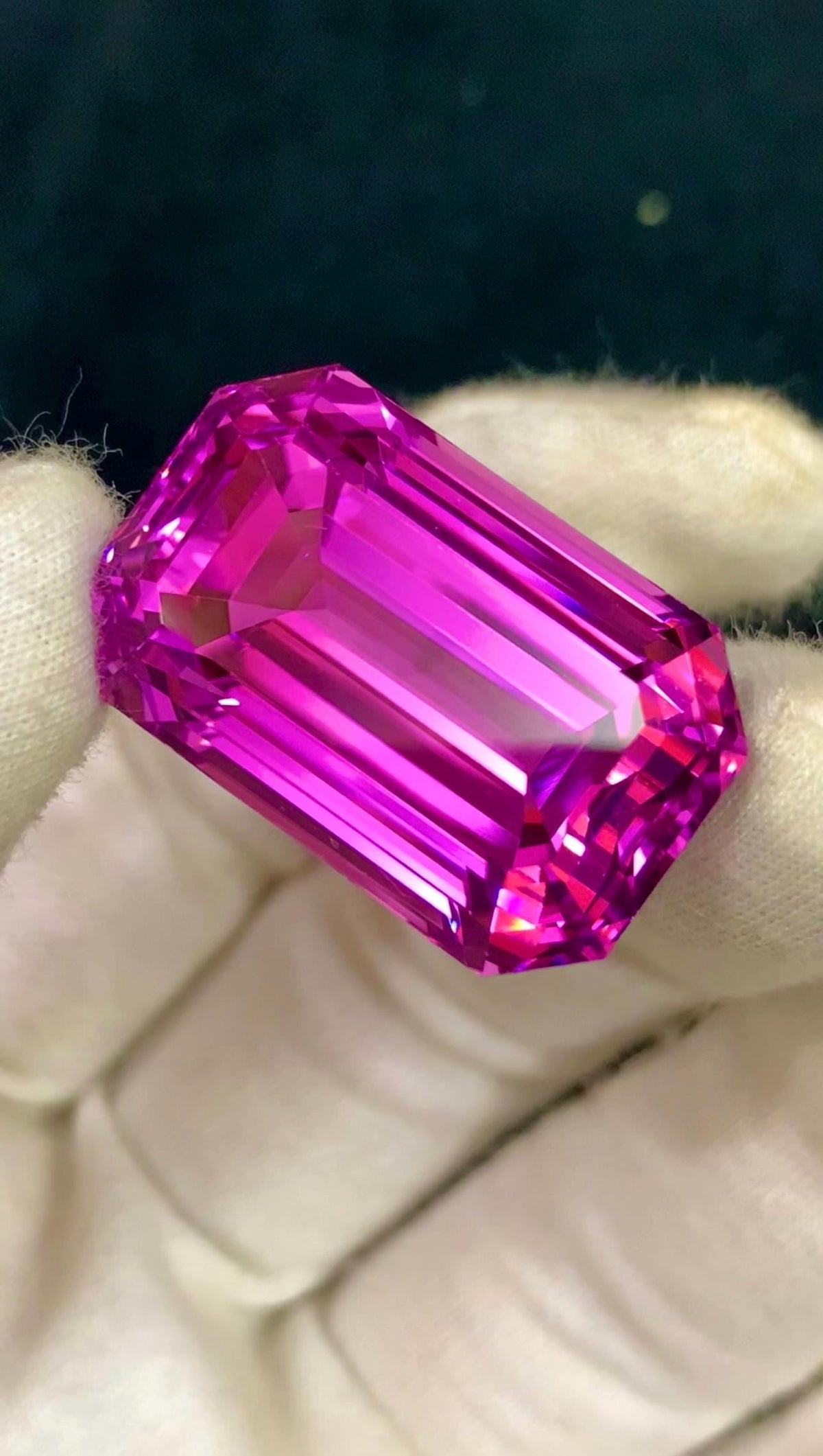 Vivid Pink Kunzite Gemstone 92.90 Carat Emerald Cut, Afghanistan