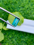Emerald Cut Indicolite Tourmaline Gemstone, 3.00 CT, VVS Clarity