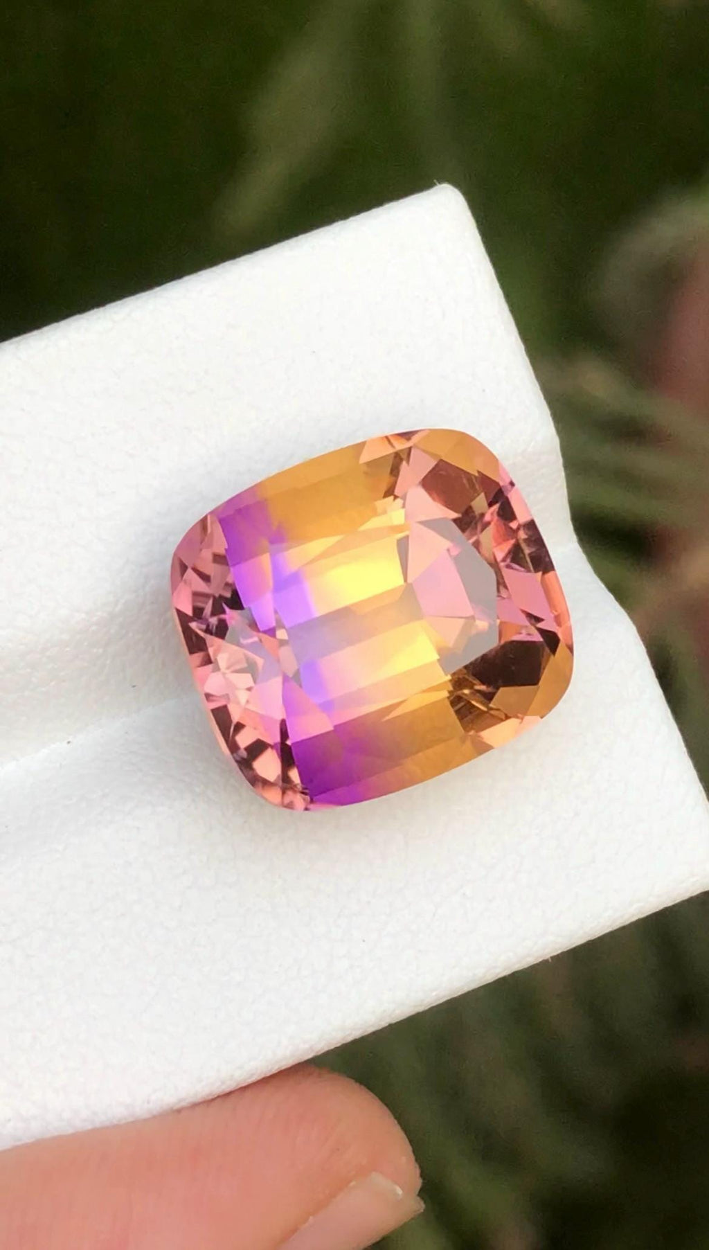 Bi-Color Ametrine 14.40 Ct Cushion Cut – Gemstone from Brazil