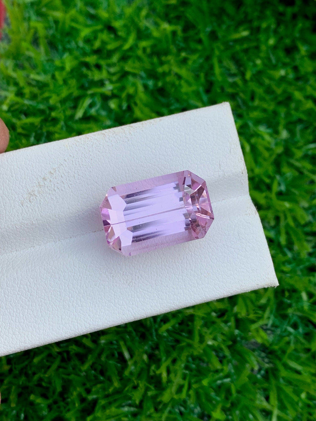 Pink Kunzite Gemstone: 20.45 Carat Emerald Cut, Afghanistan Origin