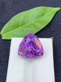 Triangular Amethyst Gemstone: 24.5 Carat Faceted Stone From Brazil