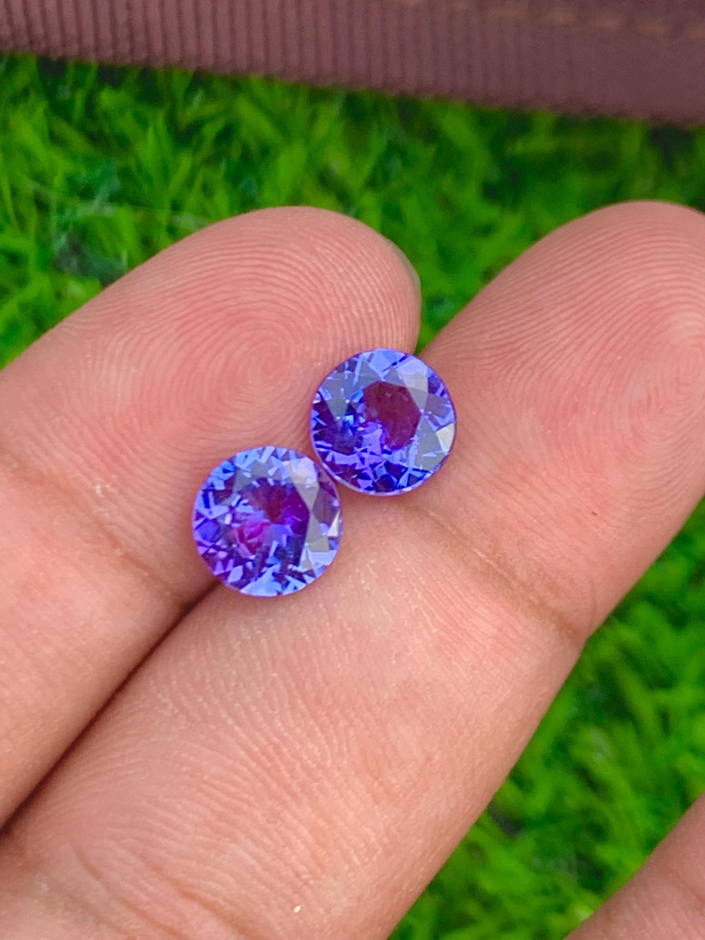 7mm Tanzanite Pair 2.90ct Round Cut Blue  tanzanite Gemstones from Tanzania