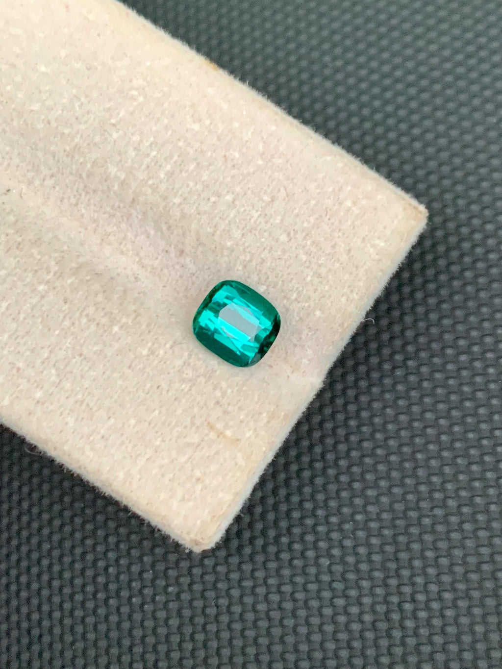 Neon Blue Lagoon Tourmaline Stone: 1.27 CT Cushion Cut Gemstone