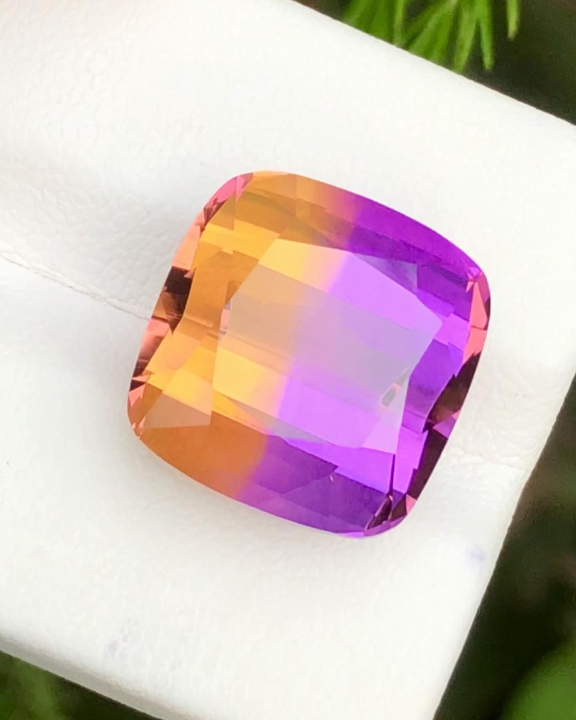 Bi-Color Ametrine 17 Ct Cushion Cut – Gemstone from Brazil