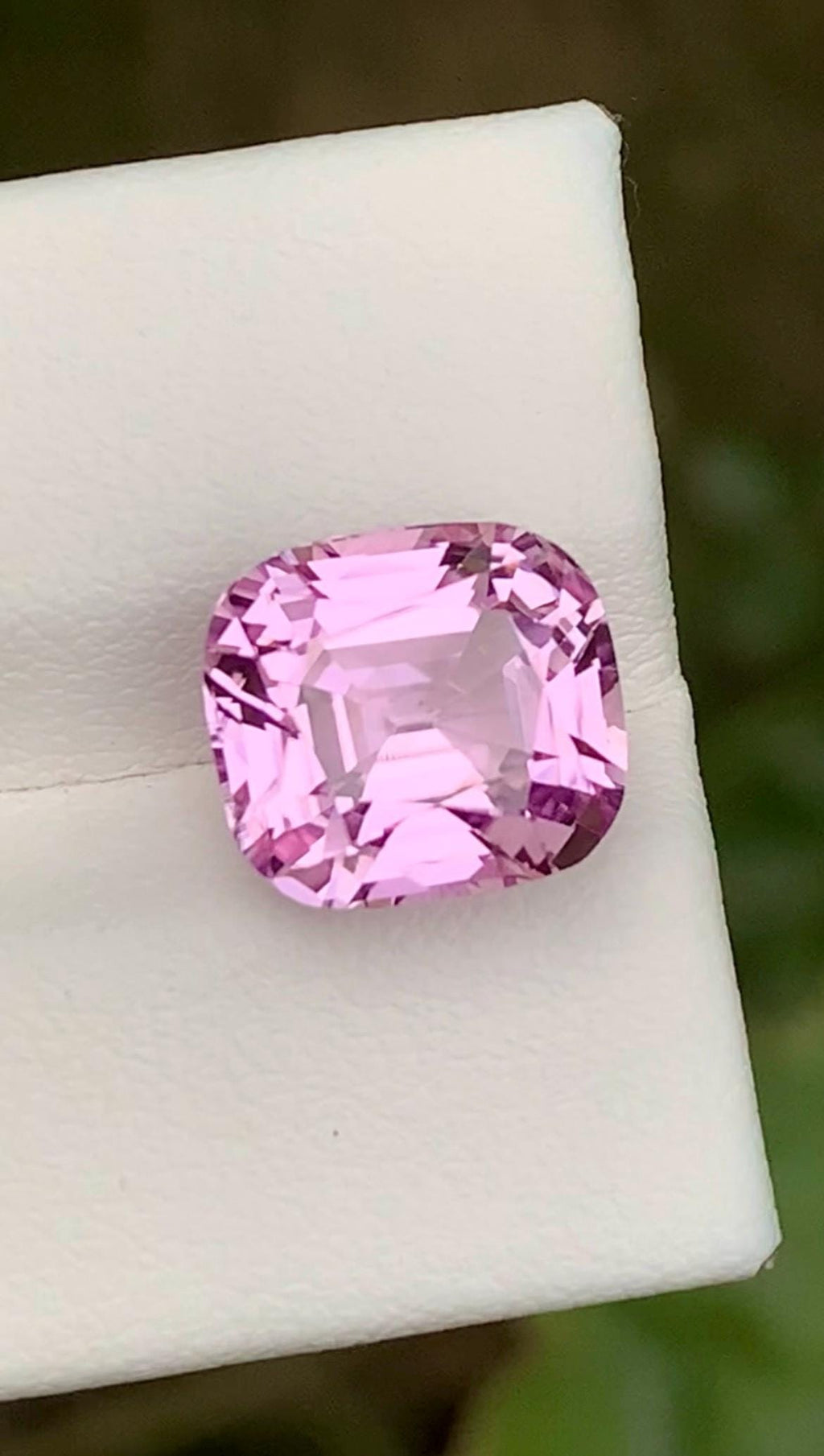 Vivid Pink Kunzite Gemstone: 7.20 CT Faceted Cushion Cut From Nuristan Afghanistan