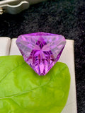 Purple Amethyst Gemstone: 29.55 CT Triangular Faceted February Birthstone