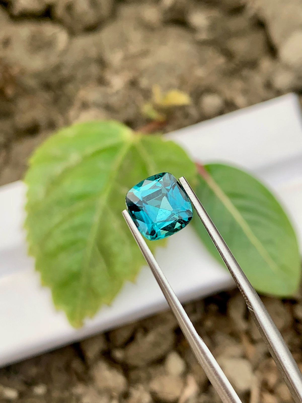 Ink Blue Tourmaline Gemstone: Natural Cushion Cut, 1.70 Cts