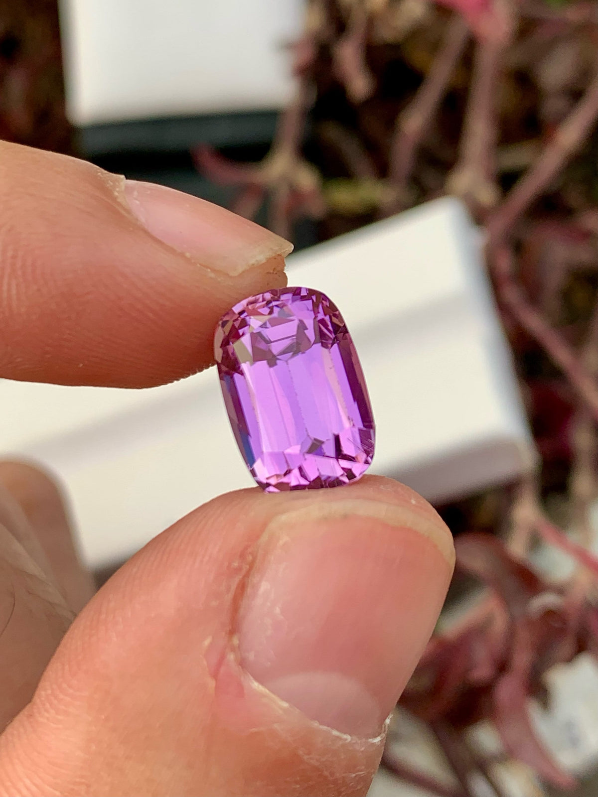 Deep Pink Kunzite Gemstone For Jewelry, Faceted Kunzite Stone, 6.55 CT