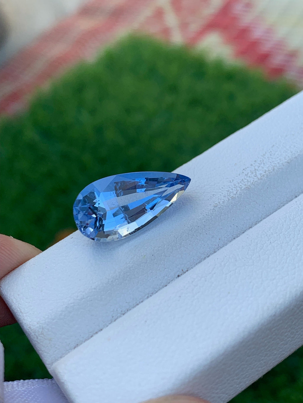 Santa Maria Aquamarine Gemstone: 6.55 Carat Pear Cut, Loupe Clean