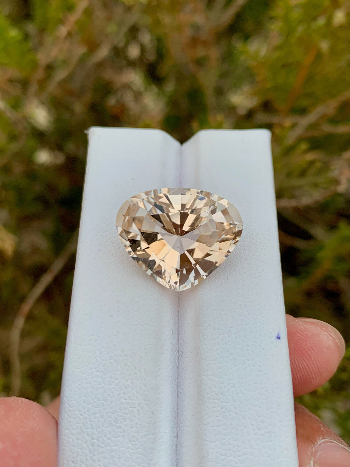 22.20 CT Unheated Imperial Topaz Gemstone: Fancy Trillion Cut