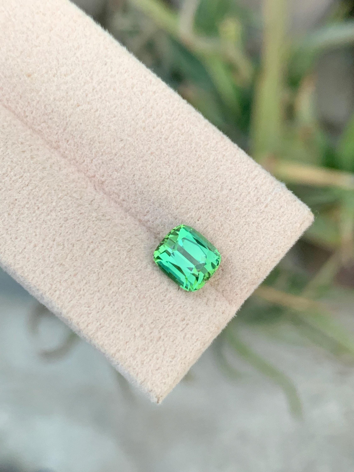 Natural Bluish Green Tourmaline Gemstone: Cushion Cut, 2.55 CT