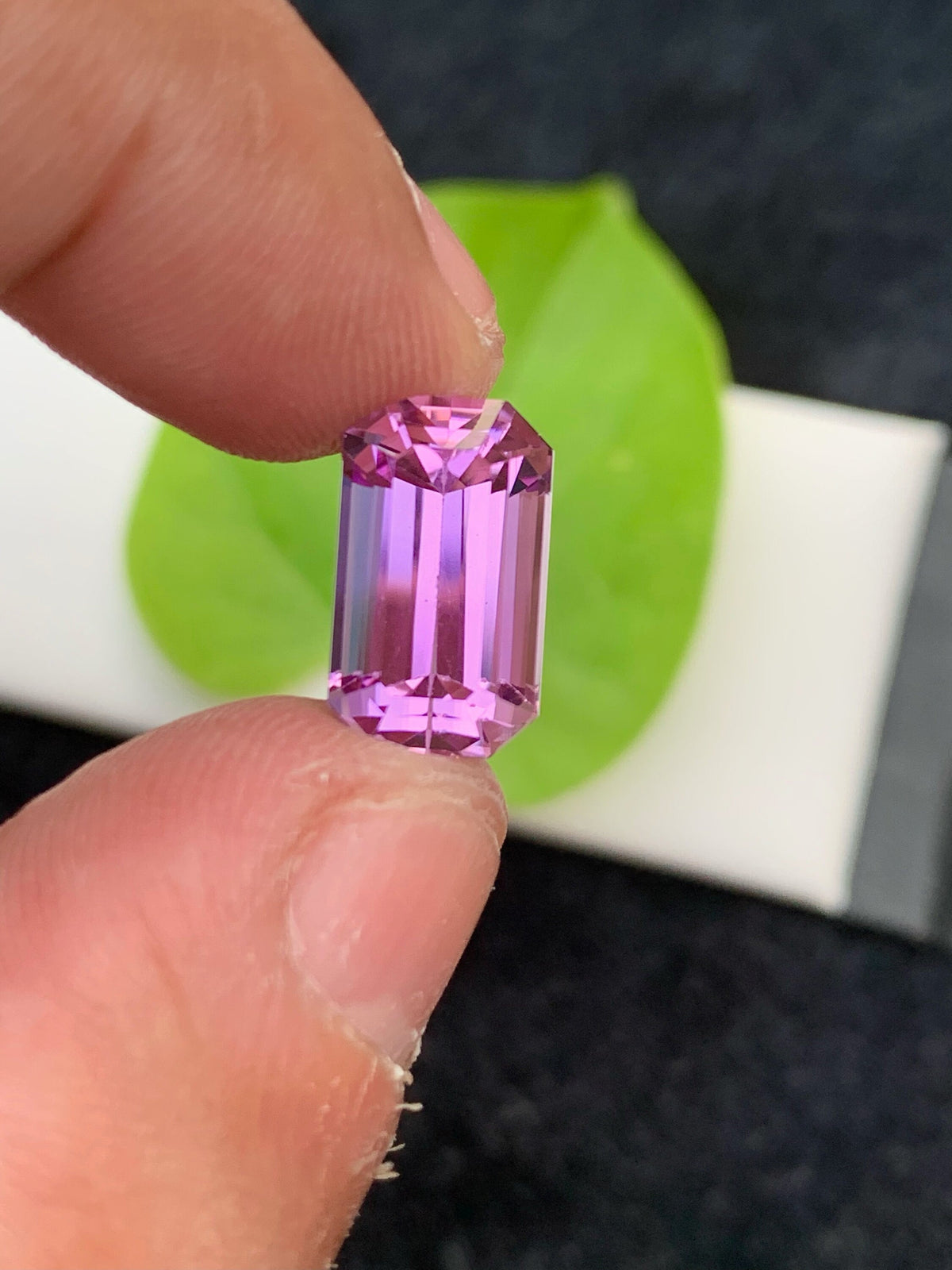 Deep Pink Kunzite Gemstone: Faceted Emerald Cut, 7.70 CT