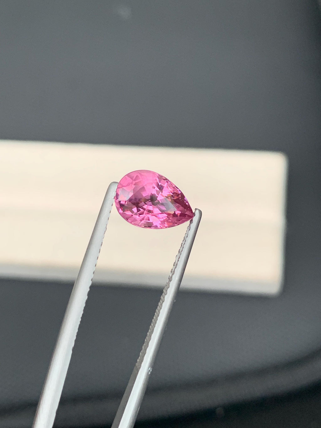 Mahenge Spinel Gemstone: Vivid Pinkish-Red Pear Cut, 2.32 CT