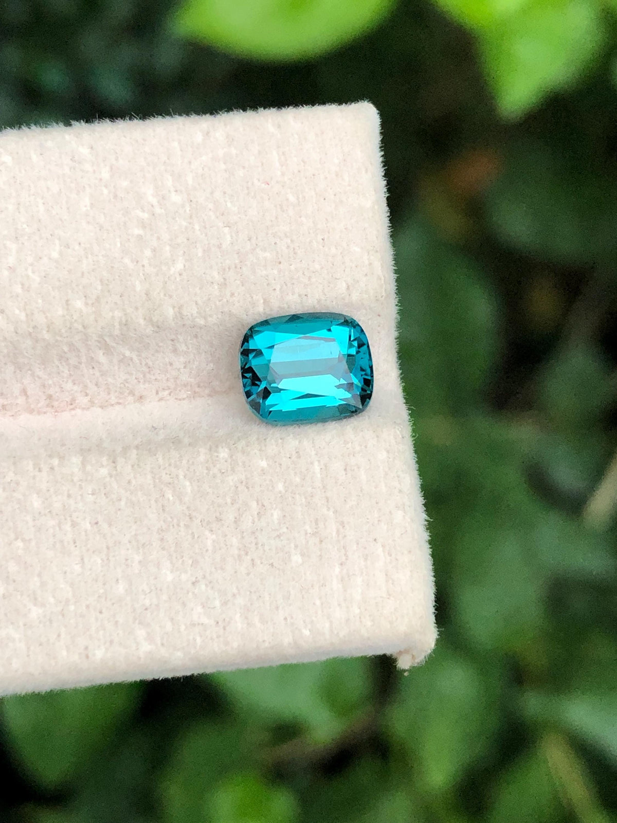 Natural 2.20 Carat Neon Blue Tourmaline Gemstone from Afghanistan – cushion Cut