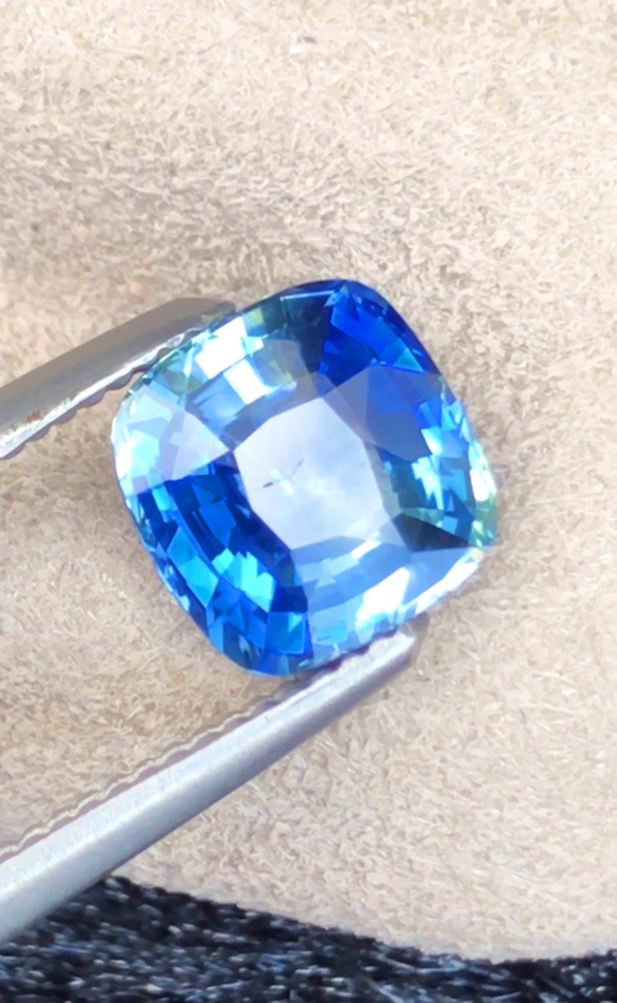 Bicolor Sapphire 1.55 Carat Cushion Cut Loose Gem - Sri Lanka Certified