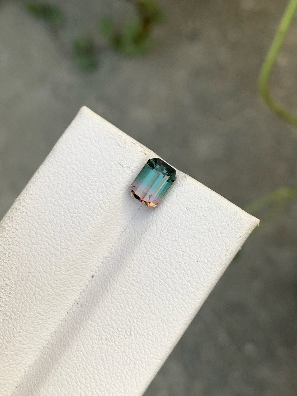 Bi-Color Tourmaline Loose Gemstone: Emerald Cut, 1.40 CT