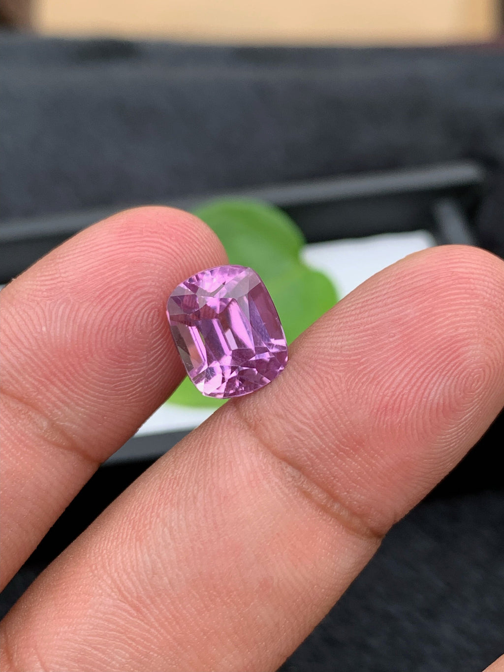 Lilac Pink Kunzite Gemstone: 6.20 CT Cushion Cut Stone