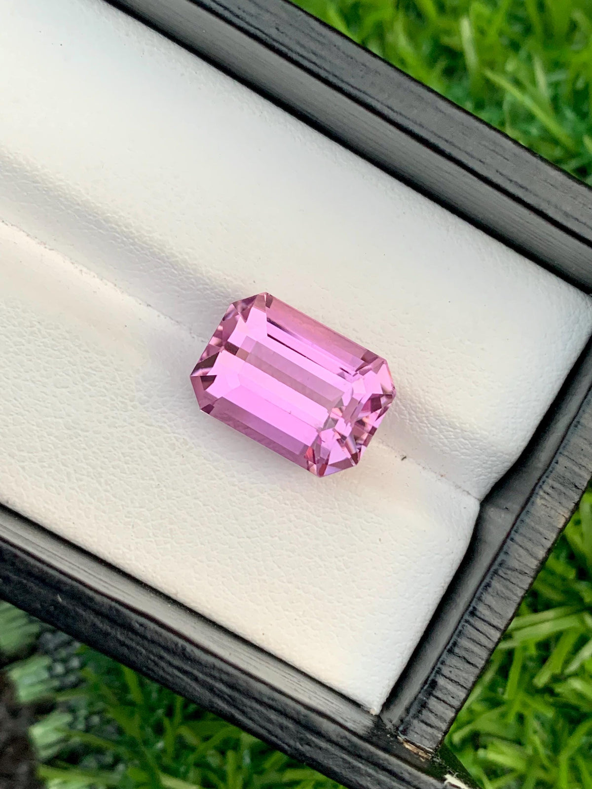 Vivid Pink Kunzite Gemstone: 11.10 Carat Emerald Cut Spodumene, Afghanistan