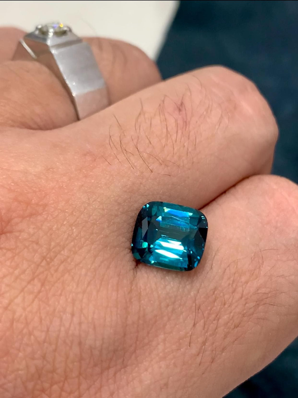 Ink Blue Tourmaline 3.35ct Cushion Cut – Fine Afghan Gem
