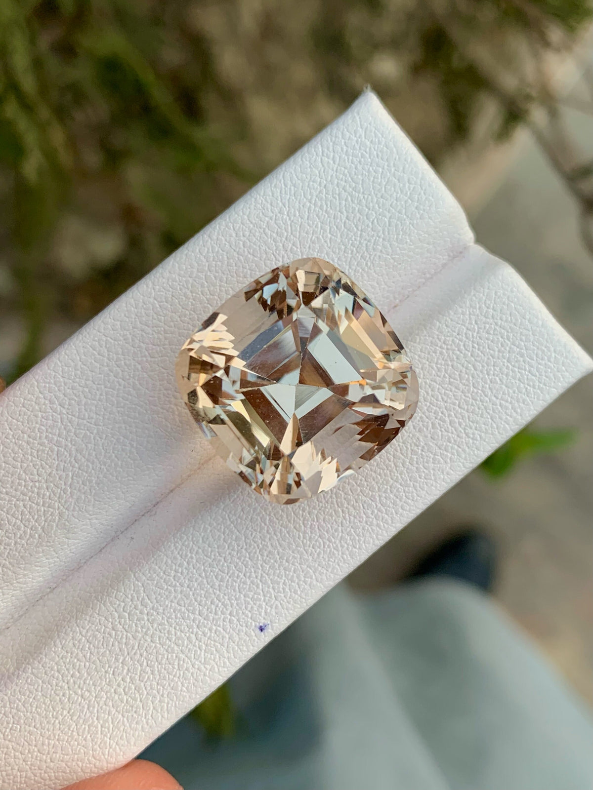 Unheated Imperial Topaz Gemstone: 38.30 CT VVS Cushion Cut