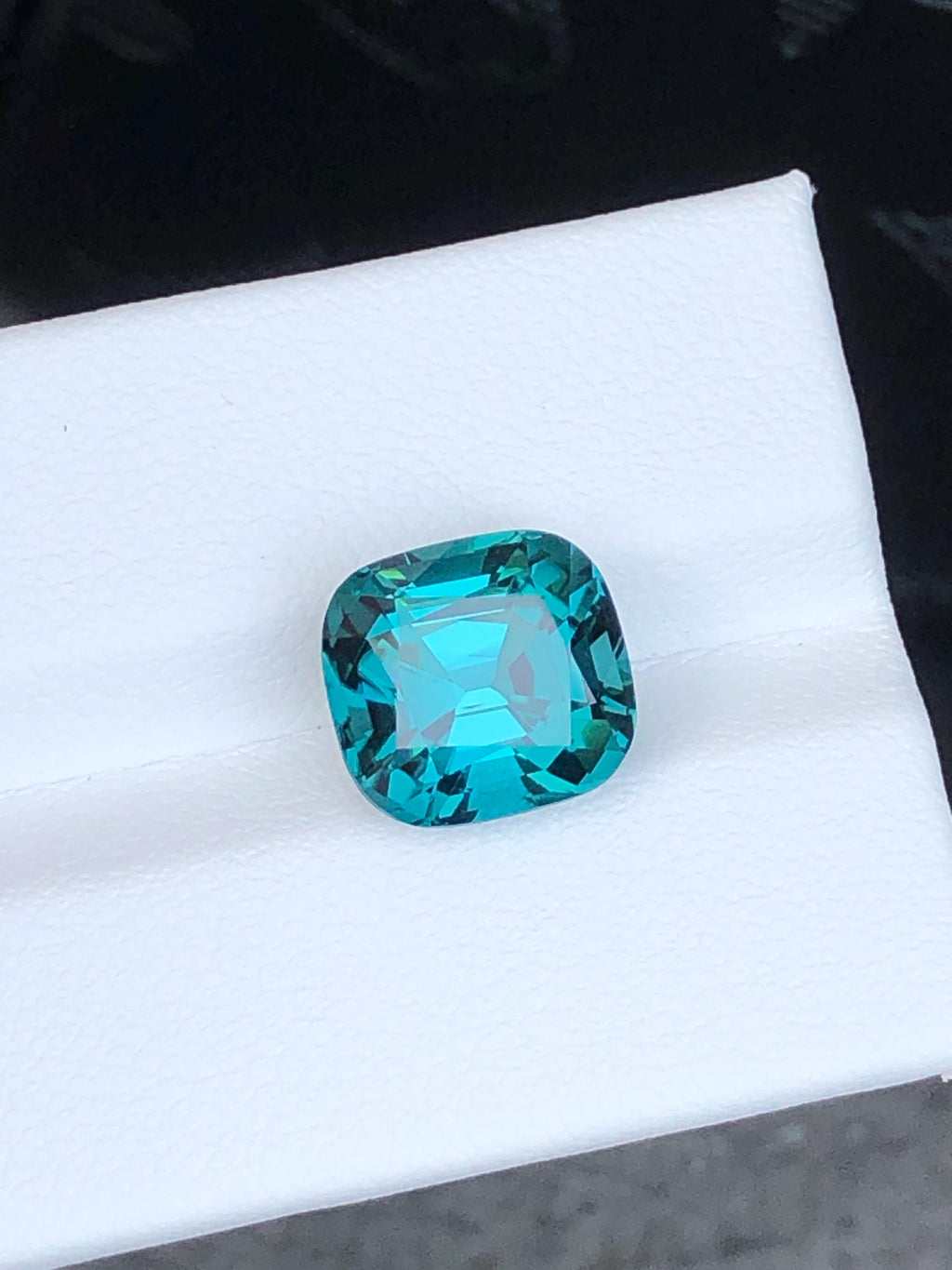 Gem Quality Lagoon Blue Tourmaline Gemstone: Cushion Cut October Birthstone, 6.45 CT