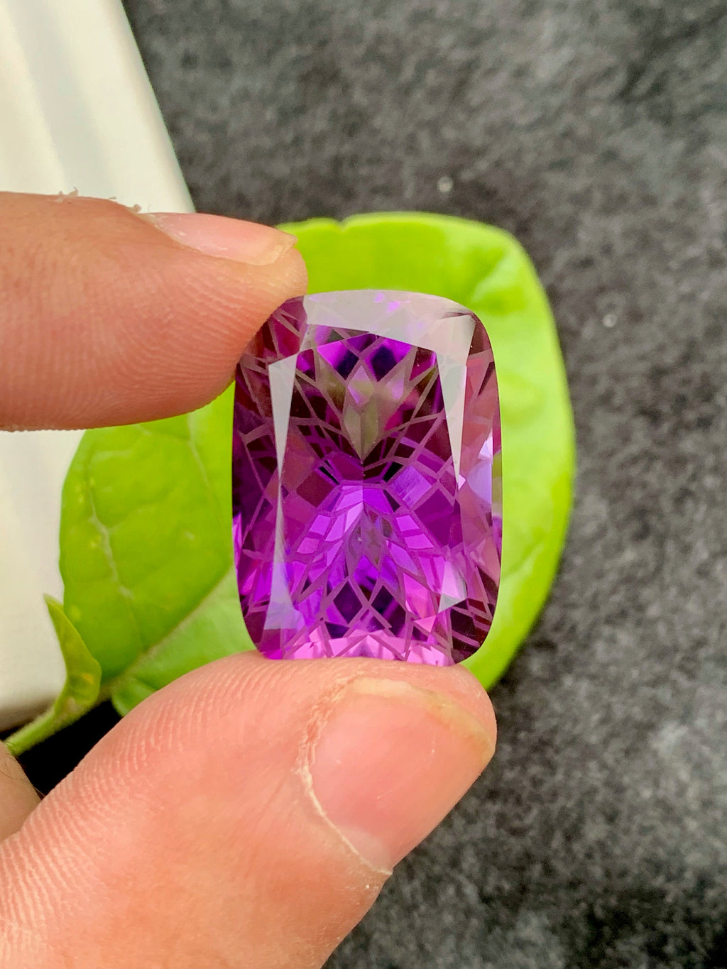 Precision Flower Cut Amethyst Loose Gemstone Big Size - 31.25 Carats