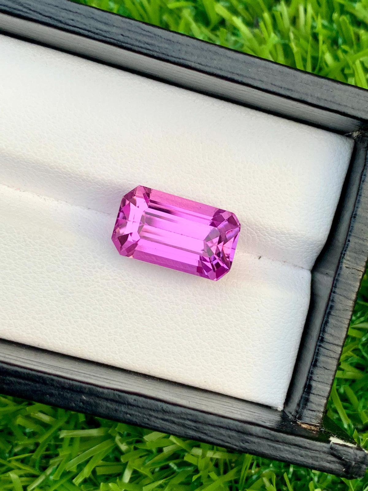 Emerald Cut Pink Kunzite Gemstone: 11.50 Carat, Afghanistan Origin