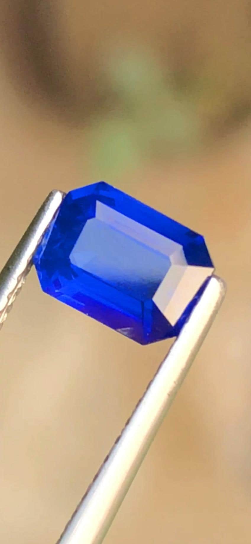 Royal Blue Sapphire 1.20ct Emerald Cut Madagascar – Certified Faceted Gemstone