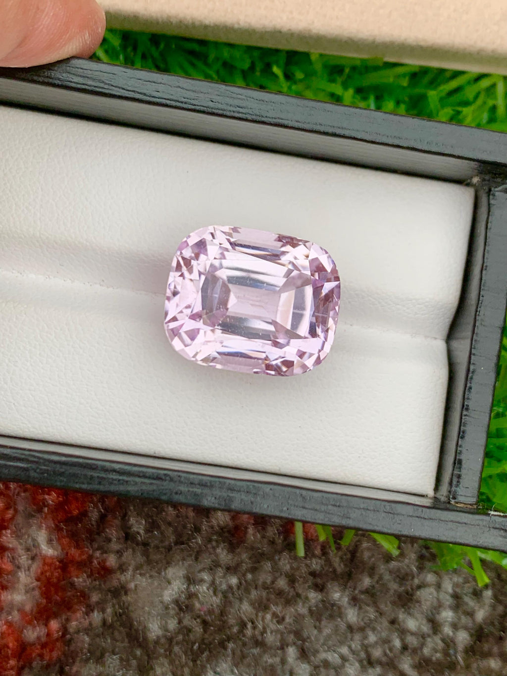Neon Pink Kunzite Gemstone: 31.20 Carat Cushion Cut