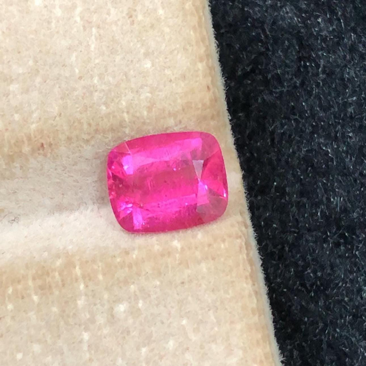Rubellite Tourmaline 1.05ct Cushion Cut Gemstone Vivid Neon Pink from Afghanistan