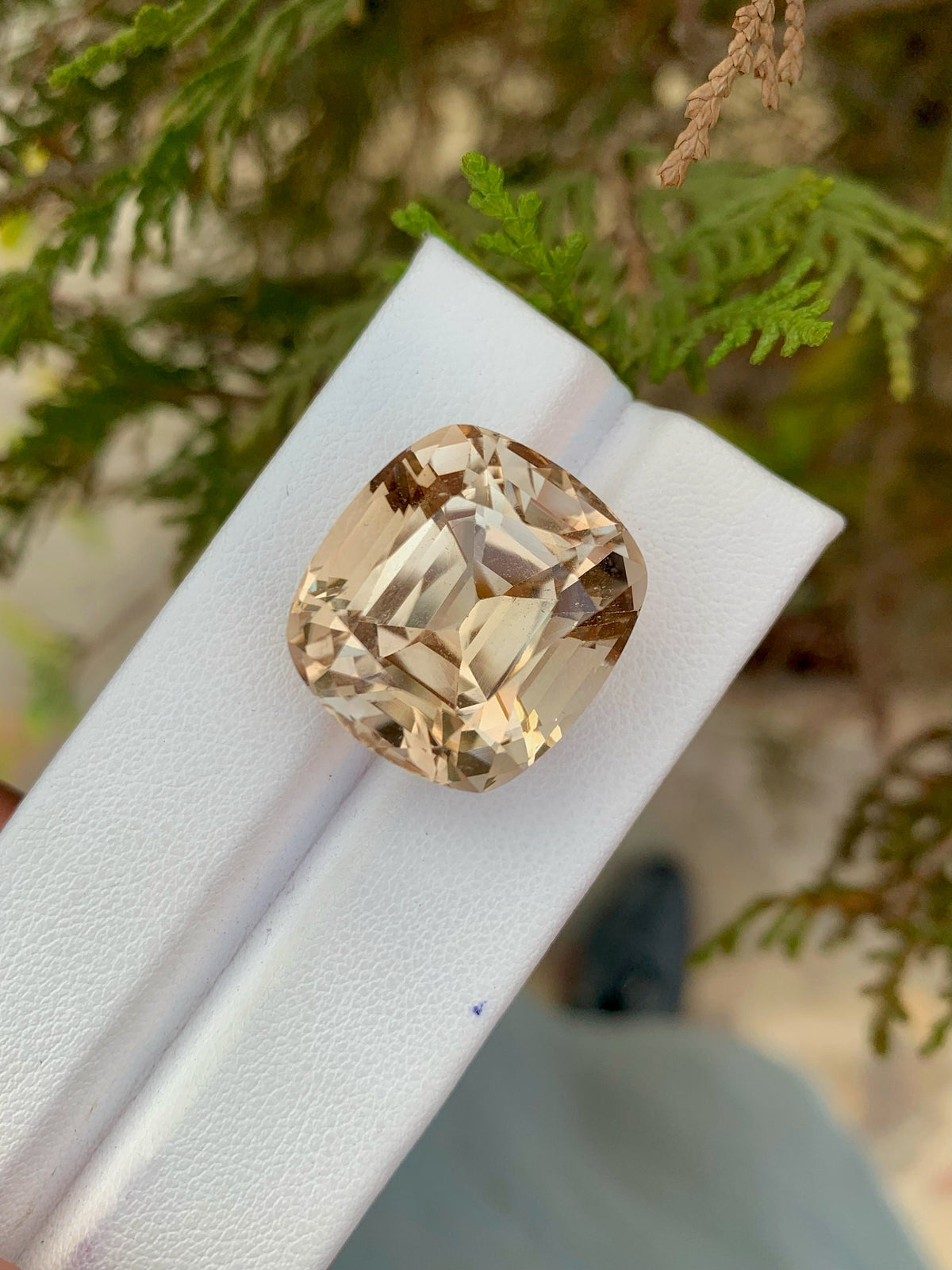Unheated Yellow Topaz Gemstone: 44.40 CT Faceted Cushion Cut