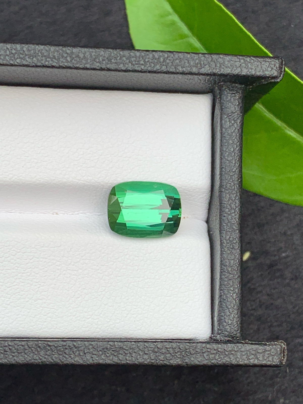Natural Blue Green Tourmaline Gemstone: Cushion Cut, 3.85 Carat