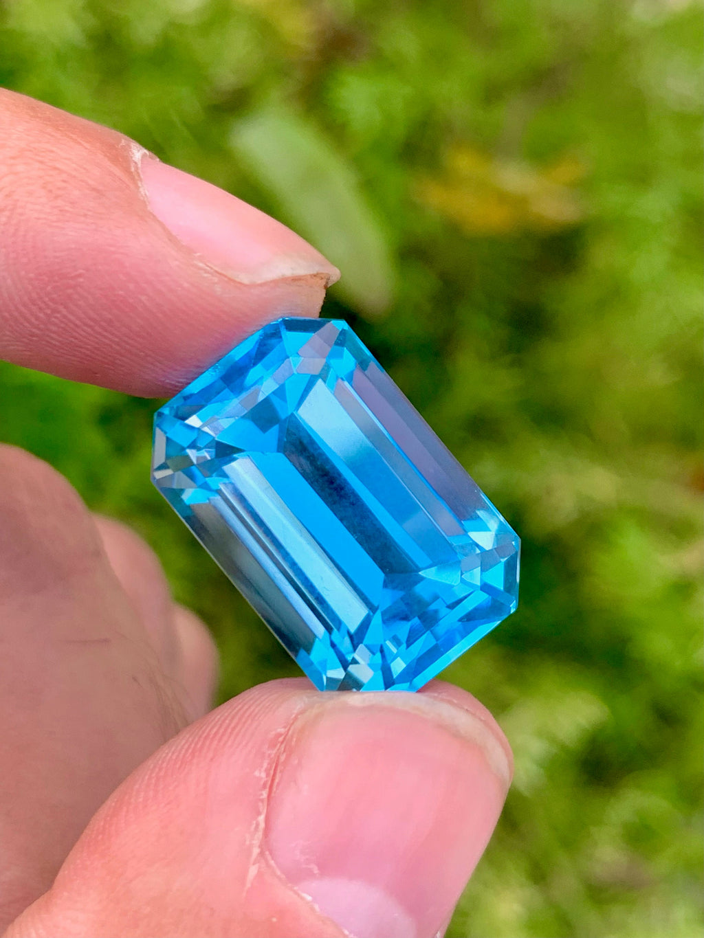 Emerald Cut Swiss Blue Topaz Gemstone: December Birthstone, 34.20 CT
