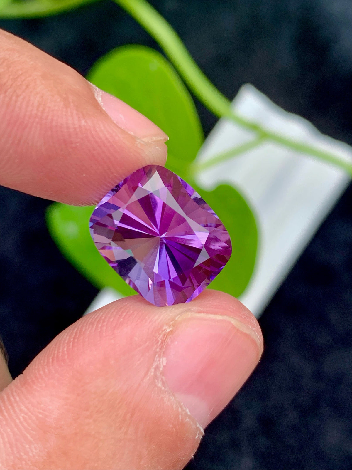 Cushion Cut Amethyst Gemstone: 9.05 CTS Royal Purple Quartz
