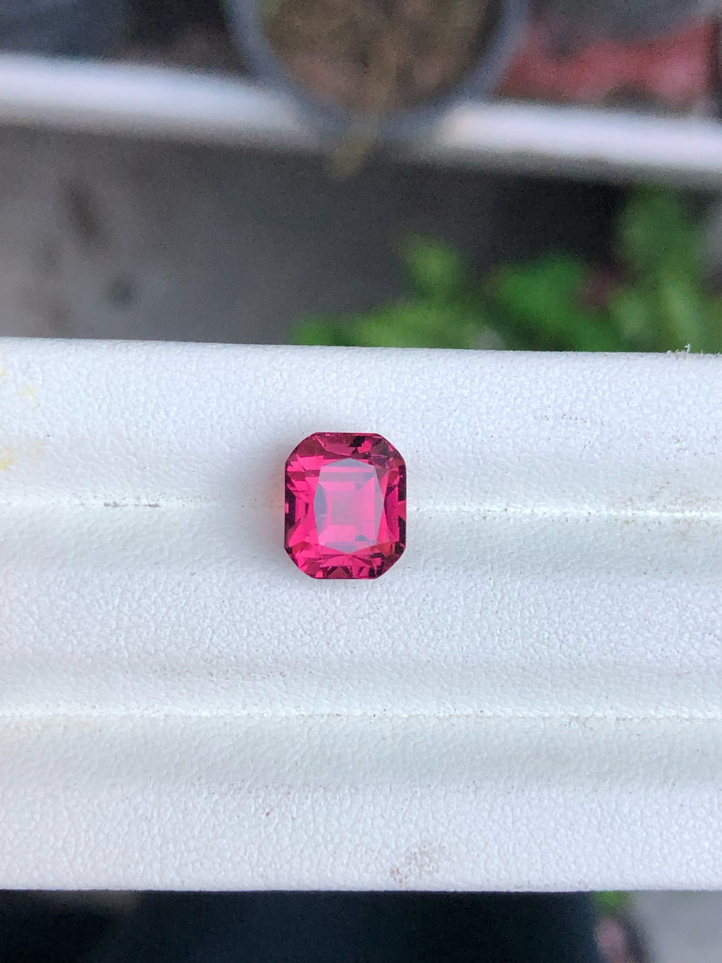 Deep Pink Tourmaline Gemstone: 3.55 Carat Emerald Cut, October Birthstone