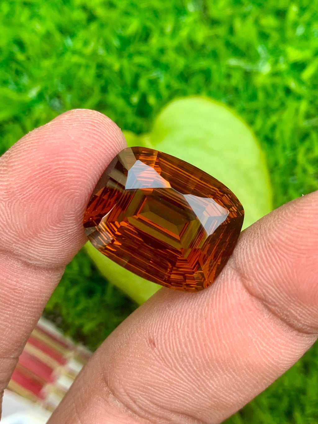 Mahogany Orange Citrine Gemstone: 19.60 CT Fancy Laser Cut