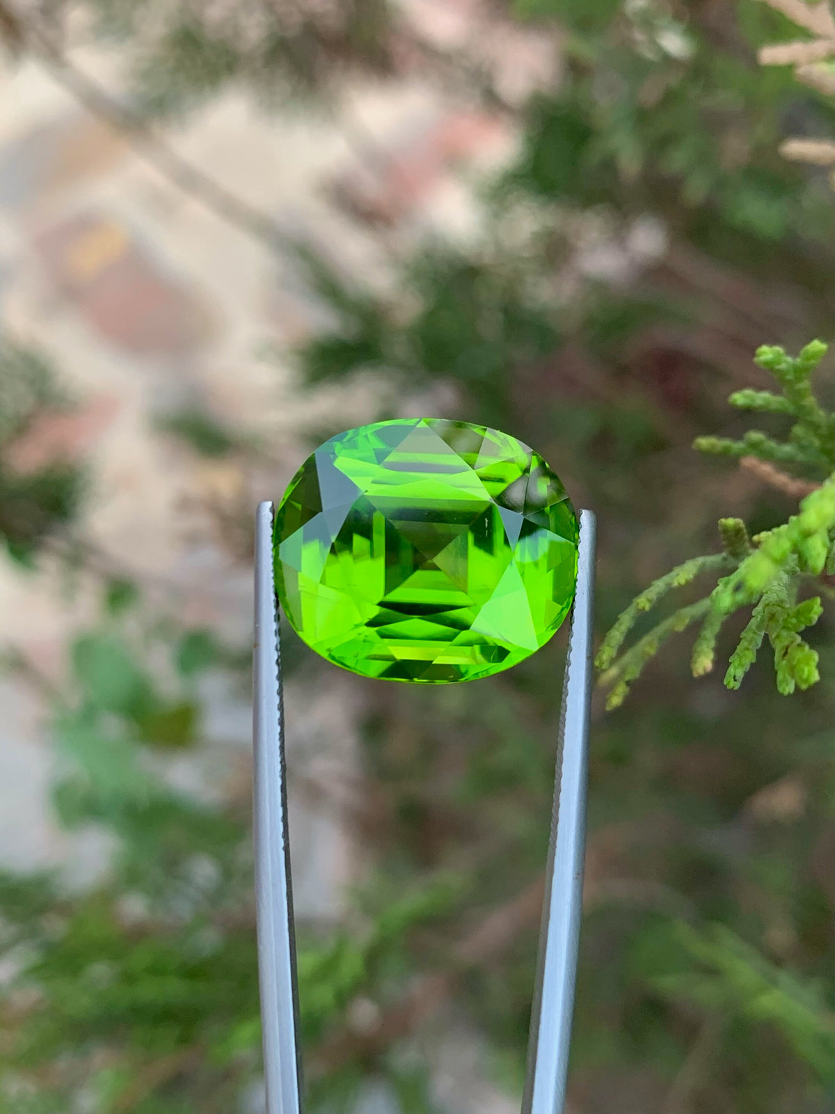 Lime Green Peridot Gemstone: Oval Faceted Cut, 23.10 CT