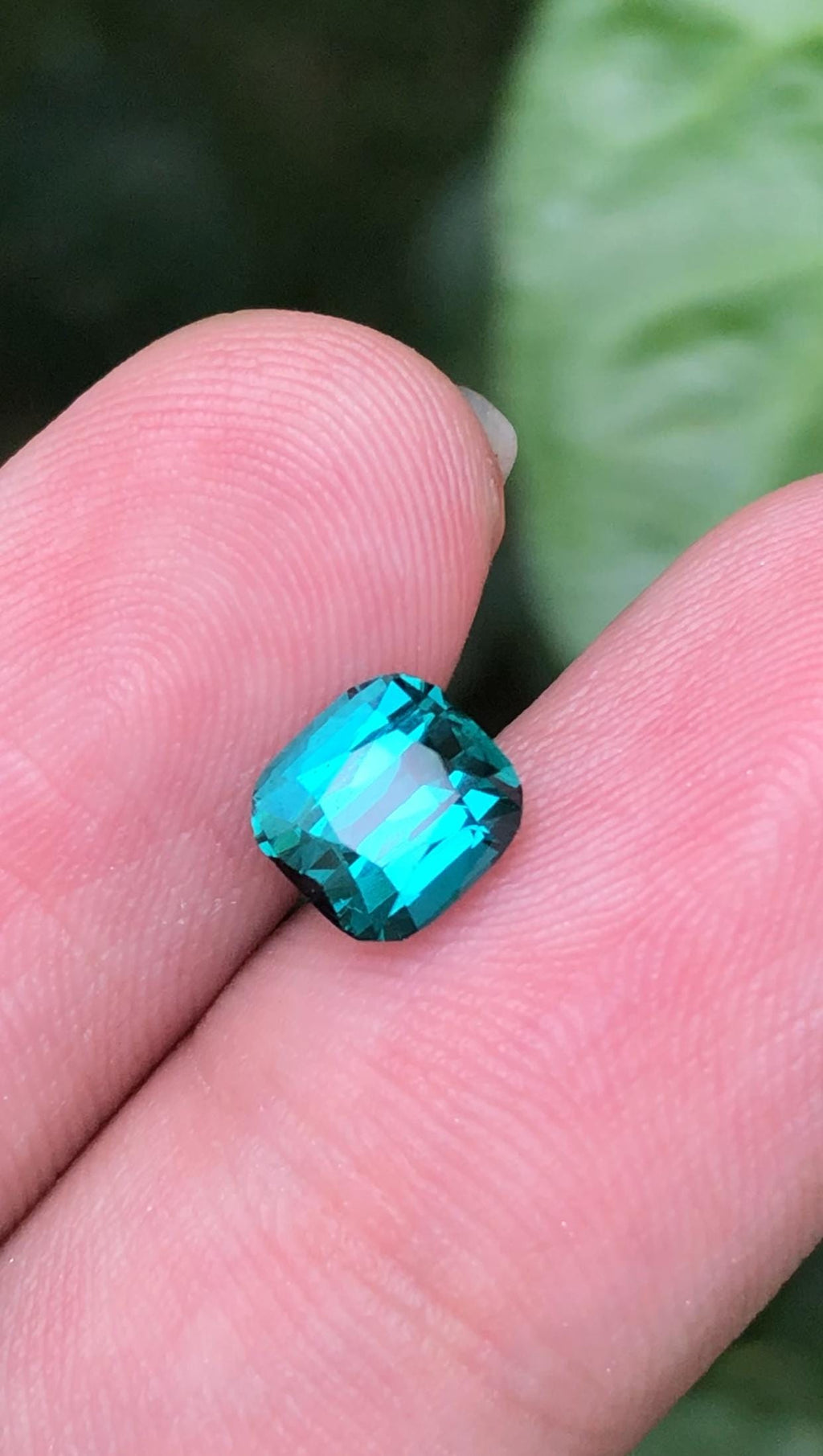 Neon blue Tourmaline 1.70ct Cushion Cut Gemstone from Afghanistan