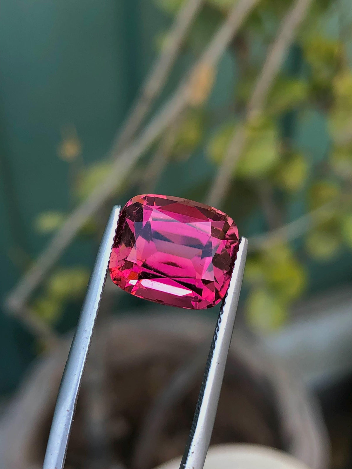Reddish Pink Tourmaline Gemstone: 9.30 CT Cushion Cut, Afghanistan