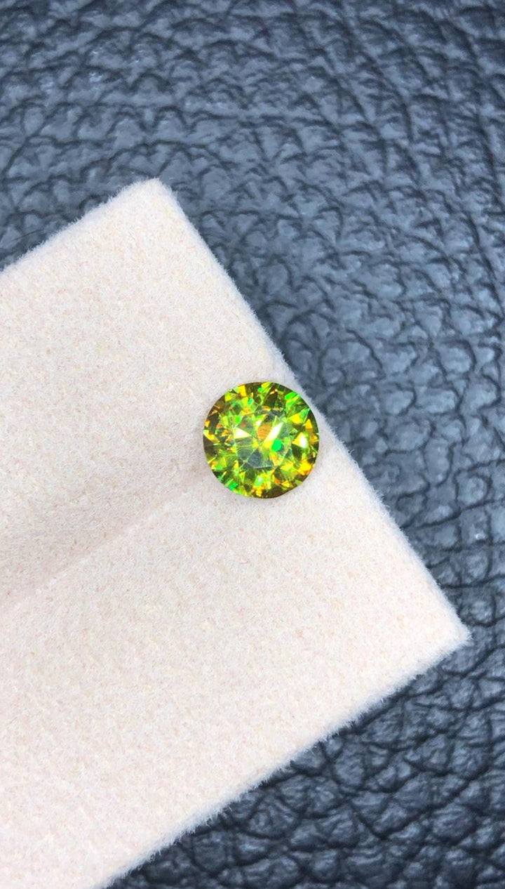 1.20 Carat Chrome Sphene Gemstone: Faceted Green Sphene, Pakistan Origin