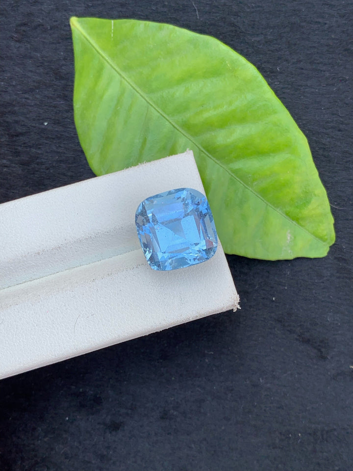 Santa Maria Aquamarine Gemstone: 17.15 CT Cushion Cut, Brazil
